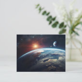 Der Planet Erde aus dem All Postkarte (Stehend Vorderseite)