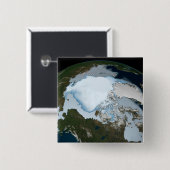 Der Planet Erde zeigt eine Eisdecke im Jahr 1980. Button (Vorne & Hinten)