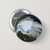 Der Planet Erde zeigt eine Eisdecke im Jahr 1980. Button (Vorne & Hinten)
