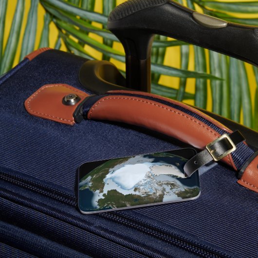 Der Planet Erde zeigt eine Eisdecke im Jahr 1980. Gepäckanhänger (Vorderseite Insitu 3)