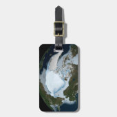 Der Planet Erde zeigt eine Eisdecke im Jahr 1980. Gepäckanhänger (Vorderseite vertikal)