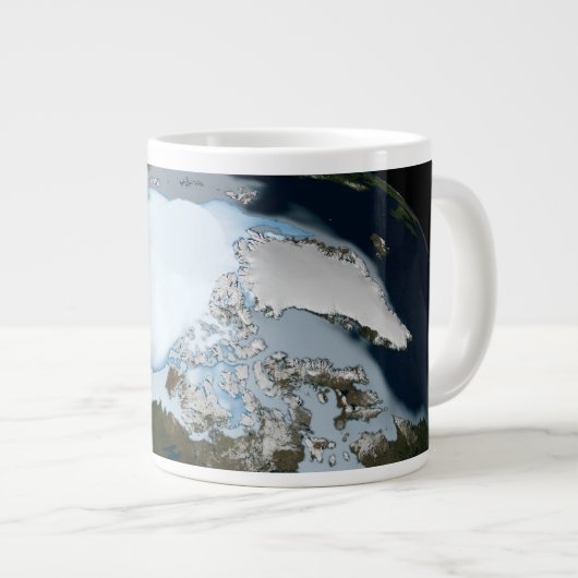 Der Planet Erde zeigt eine Eisdecke im Jahr 1980. Jumbo-Tasse (Vorderseite Rechts)