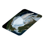 Der Planet Erde zeigt eine Eisdecke im Jahr 1980. Magnet (Linke Seite)