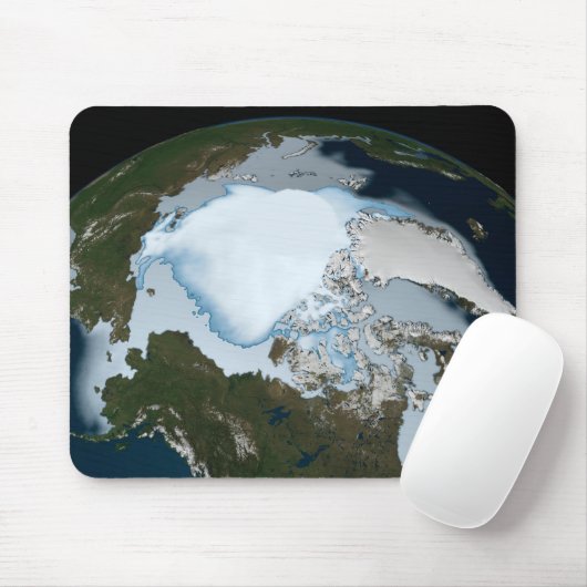 Der Planet Erde zeigt eine Eisdecke im Jahr 1980. Mousepad (Mit Mouse)