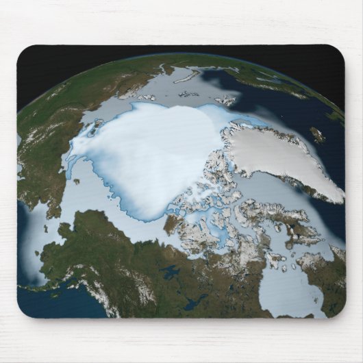 Der Planet Erde zeigt eine Eisdecke im Jahr 1980. Mousepad (Vorne)