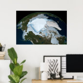 Der Planet Erde zeigt eine Eisdecke im Jahr 1980. Poster (Heimbüro)