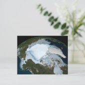Der Planet Erde zeigt eine Eisdecke im Jahr 1980. Postkarte (Stehend Vorderseite)