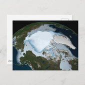 Der Planet Erde zeigt eine Eisdecke im Jahr 1980. Postkarte (Vorne/Hinten)