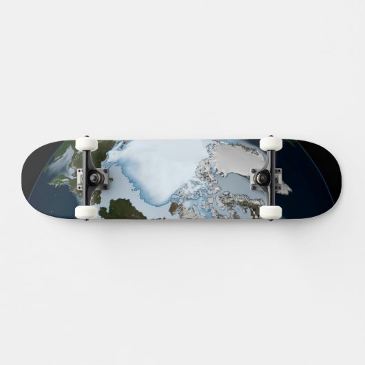 Der Planet Erde zeigt eine Eisdecke im Jahr 1980. Skateboard (Horizontal)