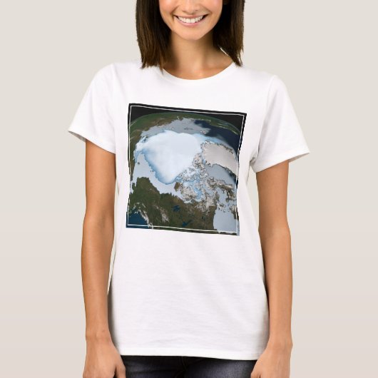 Der Planet Erde zeigt eine Eisdecke im Jahr 1980. T-Shirt (Vorderseite)