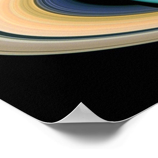 Der Planet Saturn in Ultraviolett Poster (Ecke)