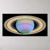 Der Planet Saturn in Ultraviolett Poster (Vorne)