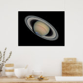 Der Planet Saturn mit den Auroras Poster (Küche)