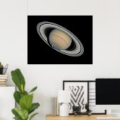 Der Planet Saturn mit den Auroras Poster (Heimbüro)