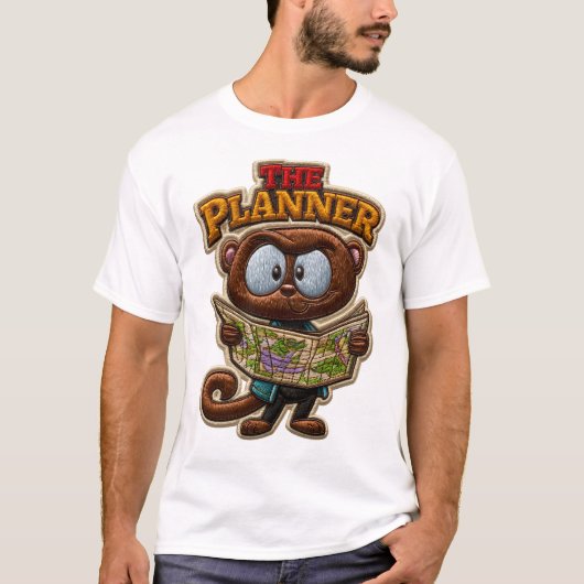 Der Planner Stickerei-Patch Style Entdecker T-Shirt (Vorderseite)