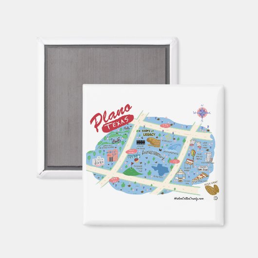 Der Plano Texas Magnet (Vorderseite/Rückseite)