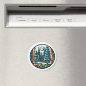 Der Plattengolf im Holzretro Kunst Magnet (In Situ (Geschirrspüler))