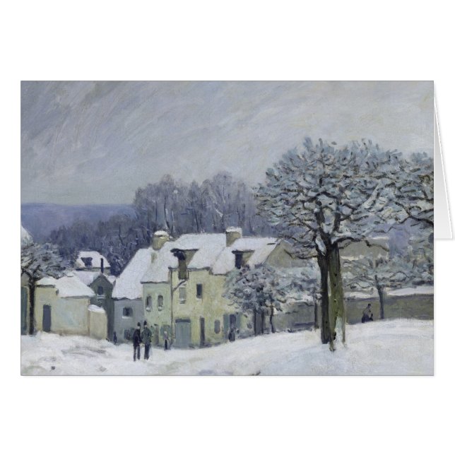 Der Platz du Chenil an Mergelig-Le-ROI, Schnee, (Vorderseite (Horizontal))