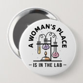 Der Platz einer Frau ist im Labor – STEM-Kunst Button (Vorne & Hinten)