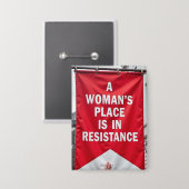 Der Platz einer Frau ist im Widerstand Button (Vorderseite/Rückseite)