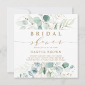 Der Platz für Gold und grünes botanisches Brautpar Einladung (Vorderseite)