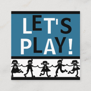 Der Playdate des Kindes kardiert Blaues, Weiß u. Quadratische Visitenkarte