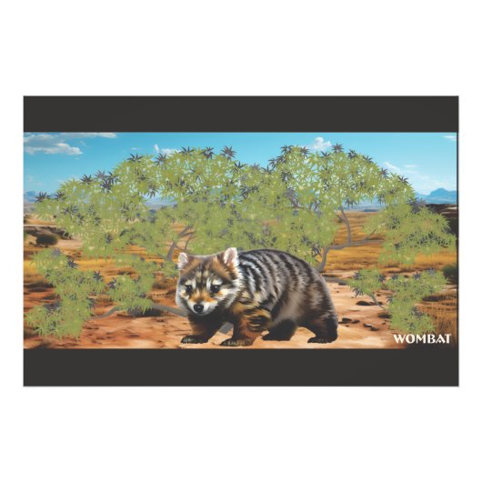 Der plumpe kuschelige Wombat Fotodruck (Vorne)