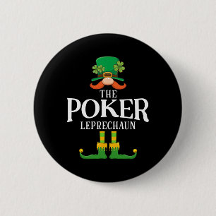 Der Poker Leprechaun St Patricks Day Matching  Button