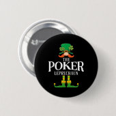 Der Poker Leprechaun St Patricks Day Matching  Button (Vorne & Hinten)