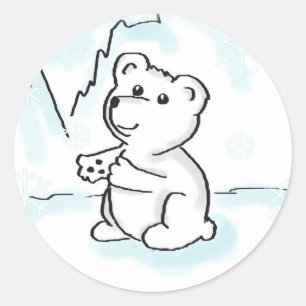 Der Polar Bear Cub benötigt einen "Hug Illustratio Runder Aufkleber