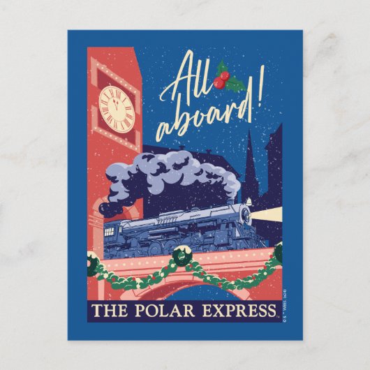 Der Polar Express - Alle auf dem Vormarsch! Feiertagspostkarte (Vorderseite)