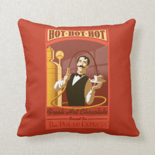 Der Polar Express Heiße Schokolade Vintage-Kunst Kissen