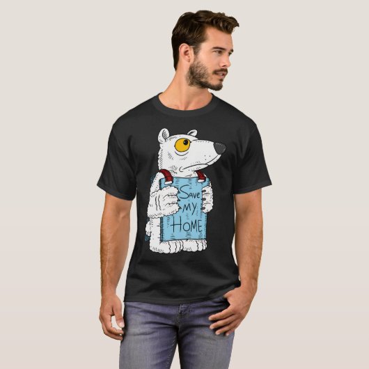 Der Polarbär Rettete die Arktis. Klimawandel. T-Shirt (Vorne ganz)