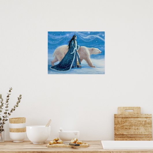 Der Polarbär und der Schneeprinzess 12x16 Poster (Küche)