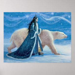 Der Polarbär und der Schneeprinzess 12x16 Poster