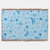 Der Polarexpress | Blaues Holiday Icon Muster Decke (Vorderseite)