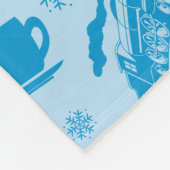 Der Polarexpress | Blaues Holiday Icon Muster Fleecedecke (Ecke)