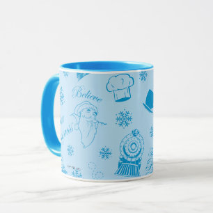 Der Polarexpress   Blaues Holiday Icon Muster Tasse