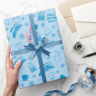 Der Polarexpress | Blue Birthday Geschenkpapier