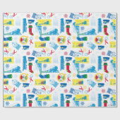 Der Polarexpress | Christmas Icon Muster Geschenkpapier (Flach)