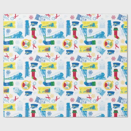 Der Polarexpress | Christmas Icon Muster Geschenkpapier (Flach)