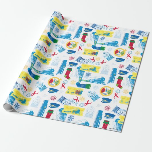 Der Polarexpress | Christmas Icon Muster Geschenkpapier (Ungerollt)