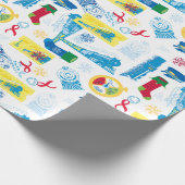 Der Polarexpress | Christmas Icon Muster Geschenkpapier (Ecke)