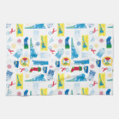 Der Polarexpress | Christmas Icon Muster Geschirrtuch (Horizontal)