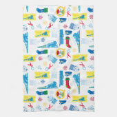 Der Polarexpress | Christmas Icon Muster Geschirrtuch (Vertikal)