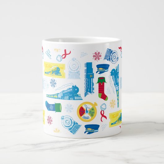 Der Polarexpress | Christmas Icon Muster Jumbo-Tasse (Vorderseite)