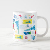 Der Polarexpress | Christmas Icon Muster Jumbo-Tasse (Rechts)