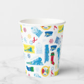 Der Polarexpress | Christmas Icon Muster Pappbecher (Rückseite)