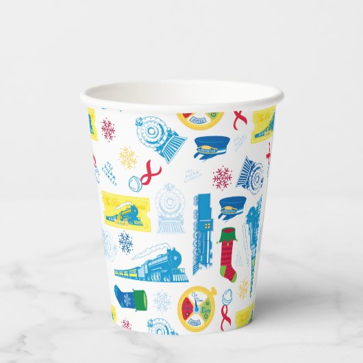 Der Polarexpress | Christmas Icon Muster Pappbecher (Rückseite)