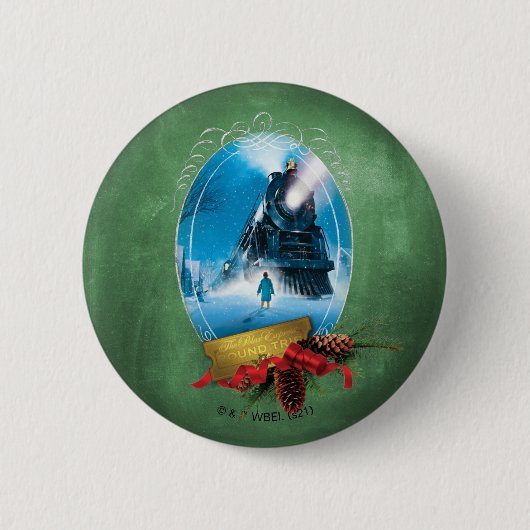 Der Polarexpress | Holiday Gerahmt Train Anreise Button (Vorderseite)